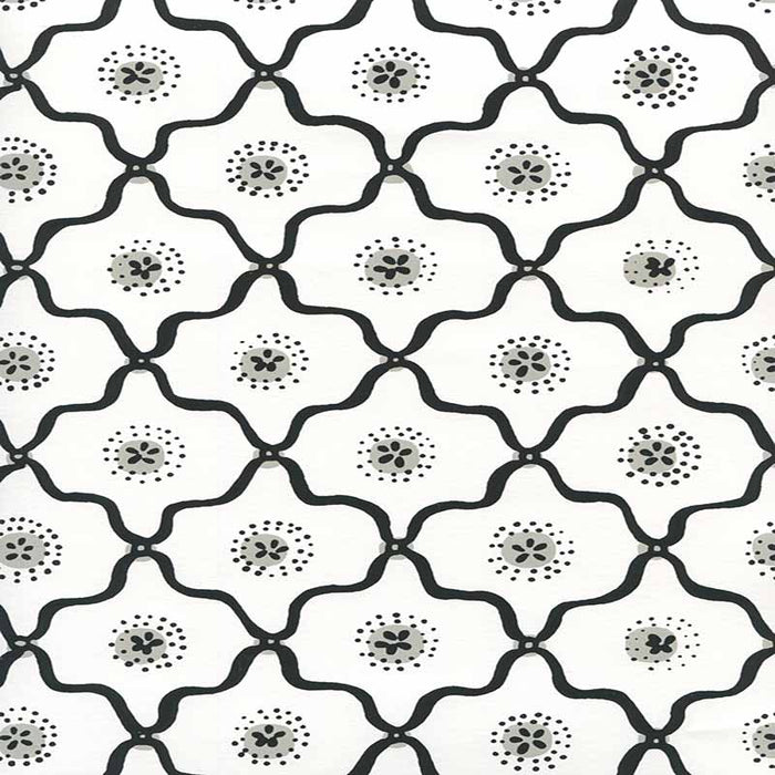 Quadrille Longfellow Black Grey Wallpaper Sample 306320W-09WWP