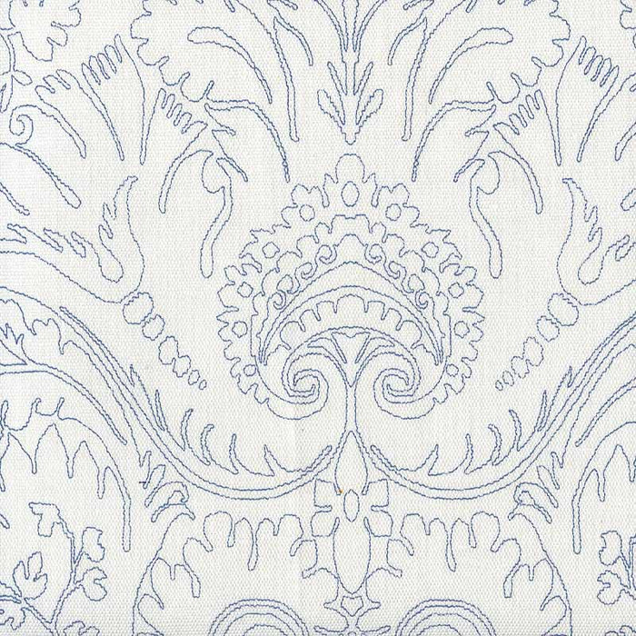 Quadrille Borghese Outline Navy Fabric Sample 306347FWLC