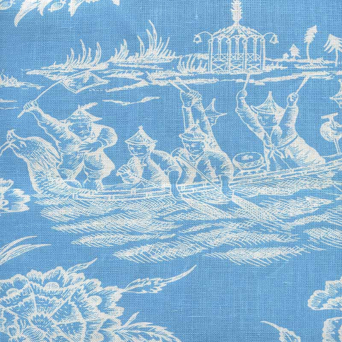 Quadrille Royal Journey Reverse Ii New Blue Fabric Sample 306351F-CUW