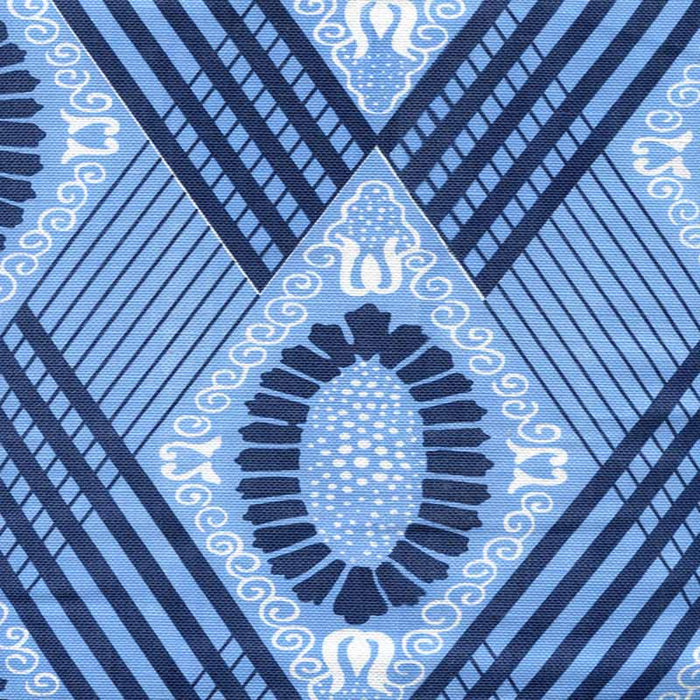 Quadrille Diamond Tracery French Blue Navy Fabric 306450F-05