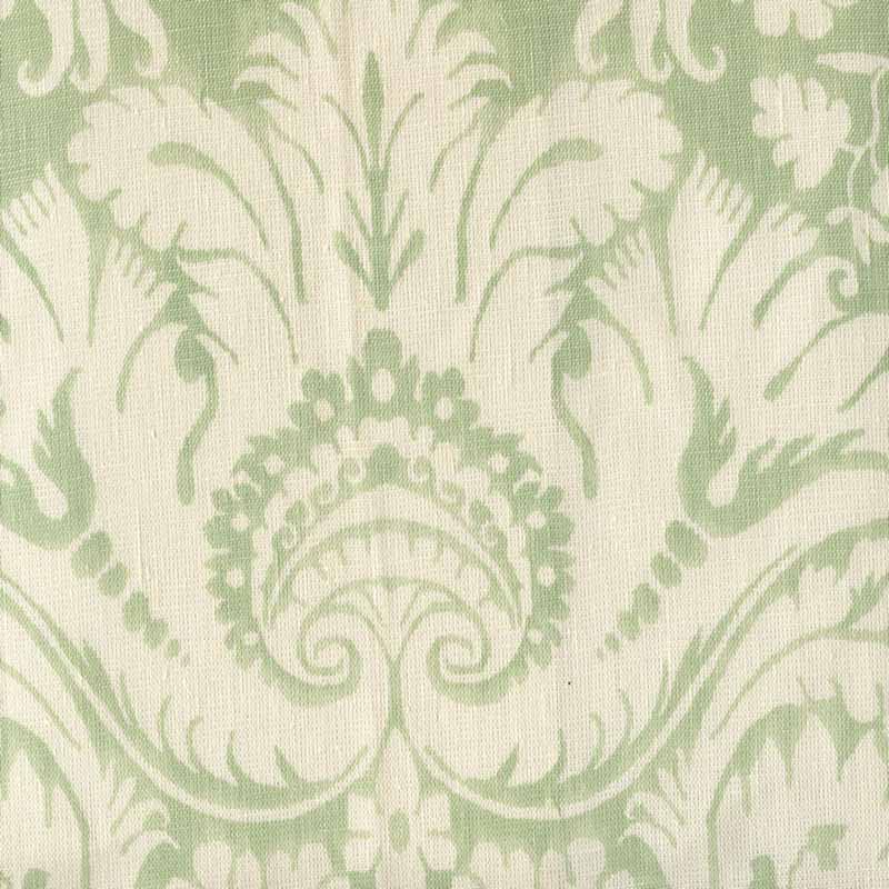 Quadrille Borghese Background French Green Fabric 306470F-02