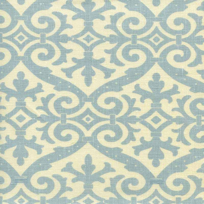 Quadrille French Damask Soft Windsor Blue Fabric Sample 306490F-03