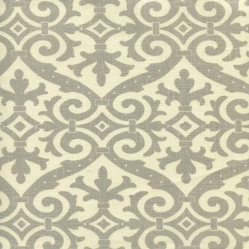 Quadrille French Damask Soft Gray Fabric 306490F-06