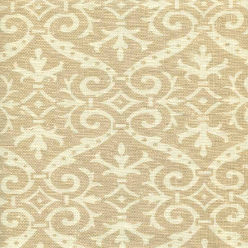 Quadrille French Damask Reverse Beige Fabric 306495F-02