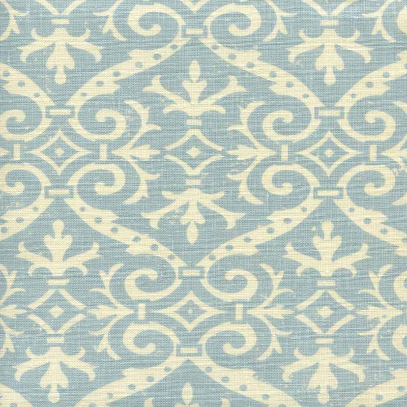 Quadrille French Damask Reverse Soft Windsor Blue Fabric 306495F-03