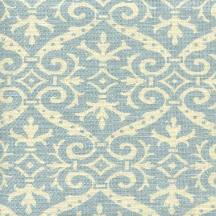 Quadrille French Damask Reverse Soft Windsor Blue Fabric Sample 306495F-03