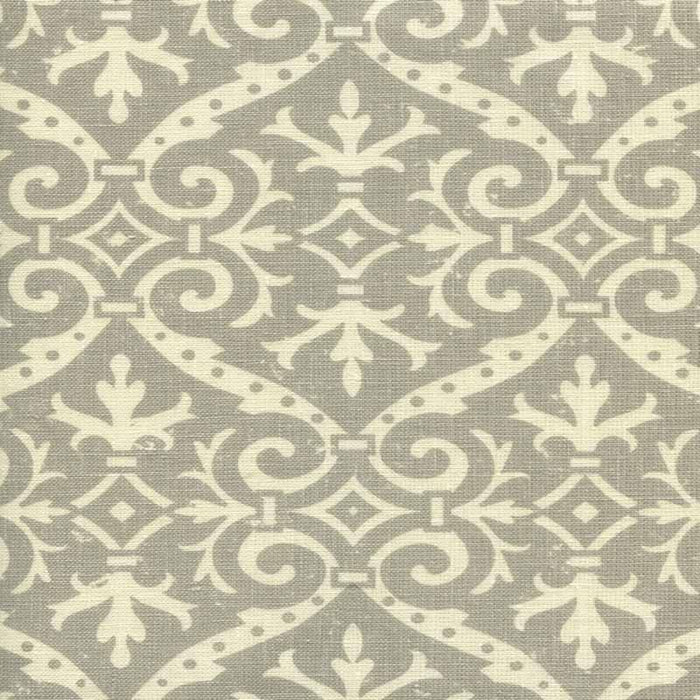 Quadrille French Damask Reverse Soft Gray Fabric 306495F-06