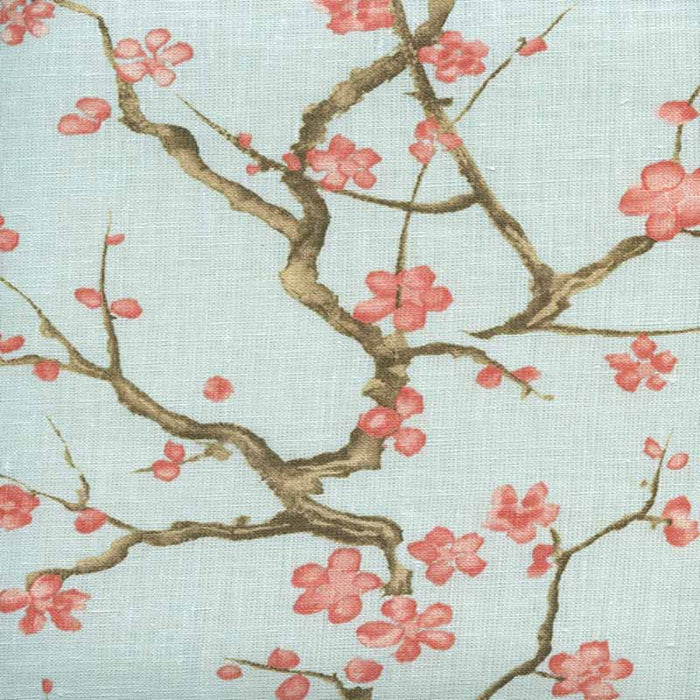 Quadrille Cherry Branch Pale Blue Fabric Sample 306500C-06