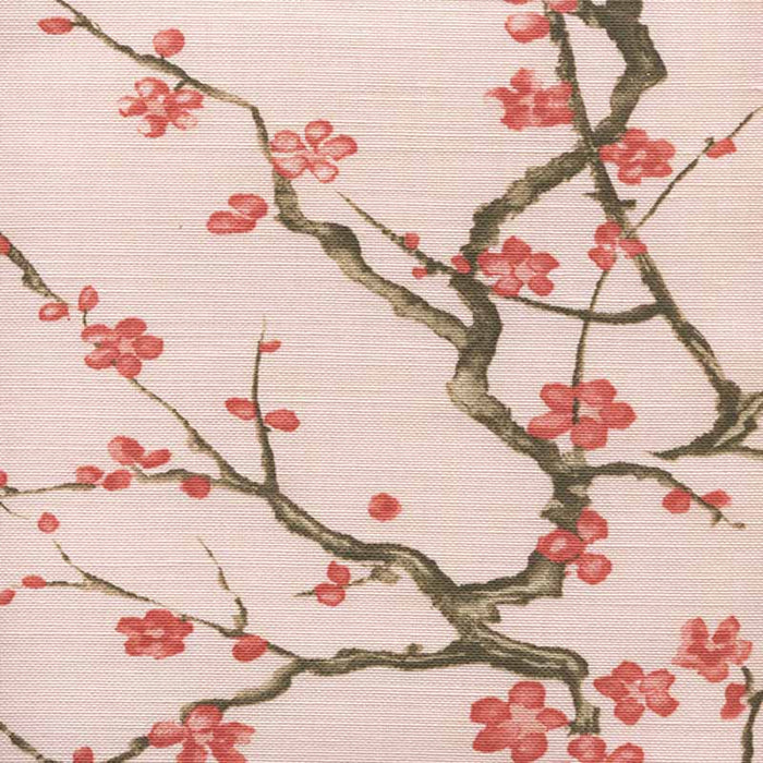 Quadrille Cherry Branch Pale Pink Fabric Sample 306503F