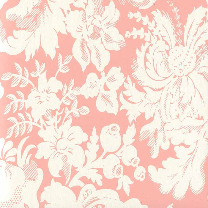 Quadrille Des Gardes Reverse Soft Pink Wallpaper 306584W