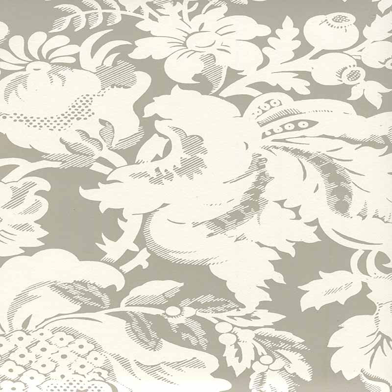 Quadrille Des Gardes Reverse Gray Wallpaper 306586W