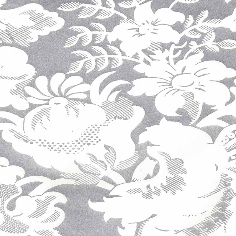 Quadrille Des Gardes Reverse Silver Metallic Wallpaper 306592W