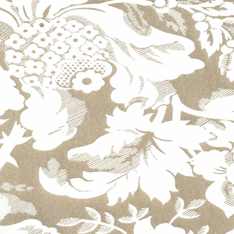 Quadrille Des Gardes Reverse Gold Metallic Wallpaper 306593W