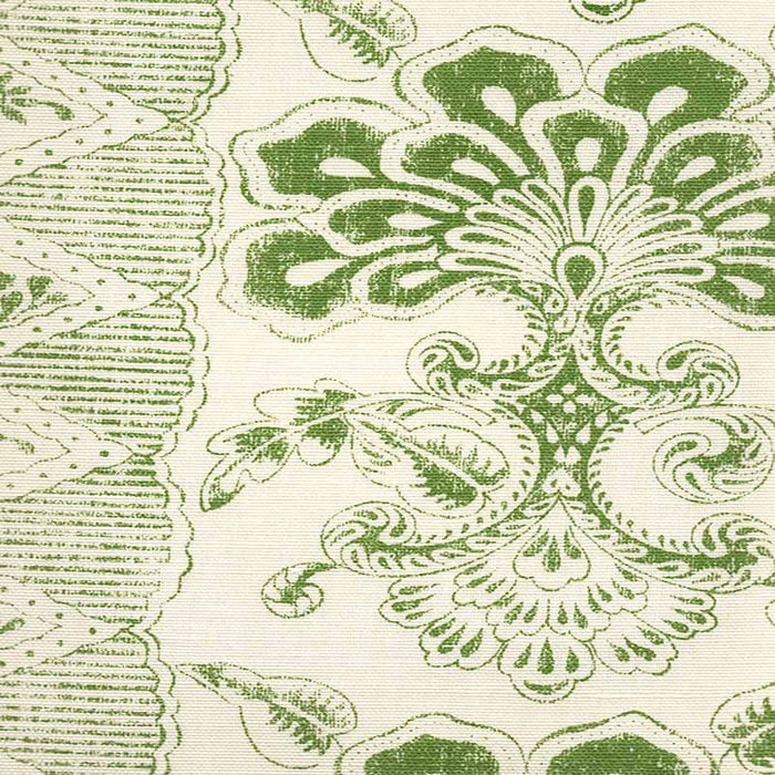 Quadrille Chantilly Stripe Leaf Green Fabric Sample 306700F-05