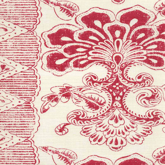 Quadrille Chantilly Stripe Rose Red Fabric Sample 306700F-07