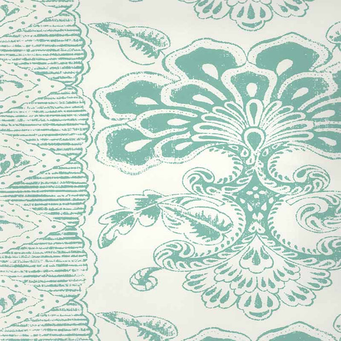 Quadrille Chantilly Stripe Soft Teal Wallpaper Sample 306700W-02AWP