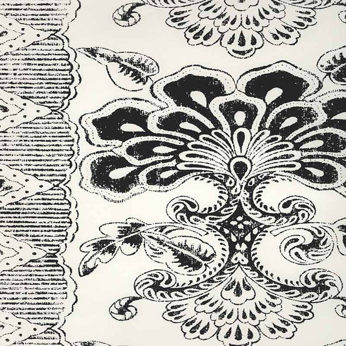 Quadrille Chantilly Stripe Black Wallpaper Sample 306700W-09AWP