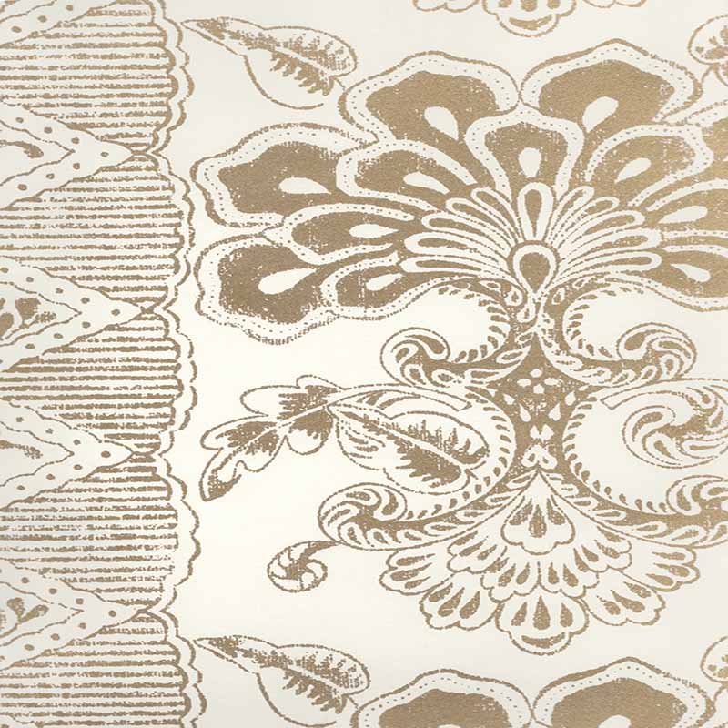 Quadrille Chantilly Stripe Metallic Gold Wallpaper 306700W-21MGLD