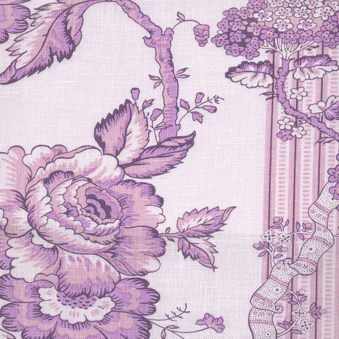 Quadrille Toile Des Roses Lavenders On Pale Lavender Fabric 306770F-02L