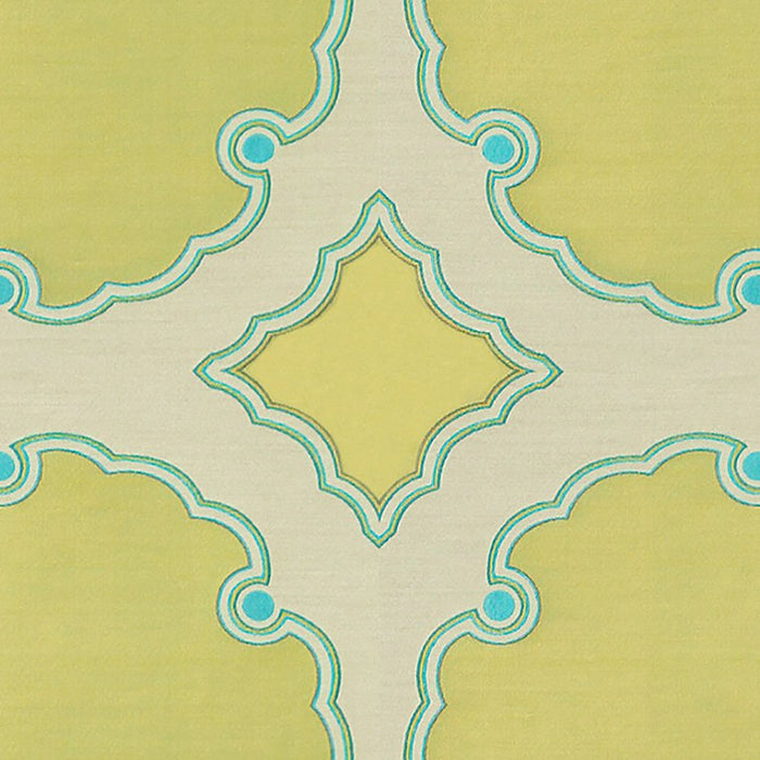 Kravet Couture Interpretation Citron Teal Fabric Sample 31272.313.0