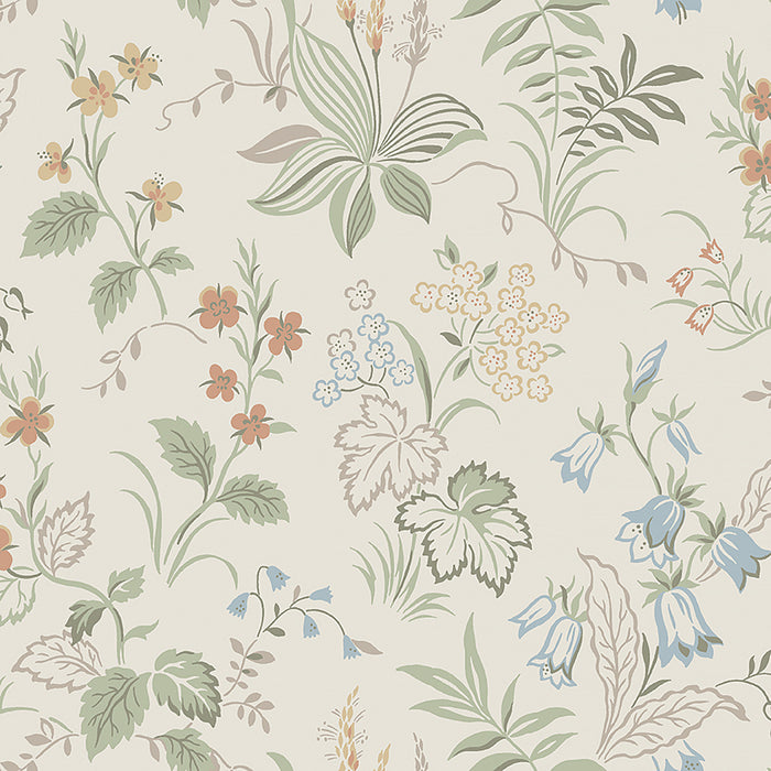 Schumacher Folklore Ivory And Multi Wallpaper Sample 3261