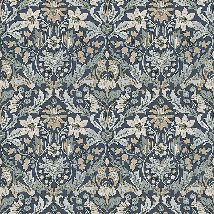 Schumacher Blomsterfrojd Indigo Wallpaper 3292