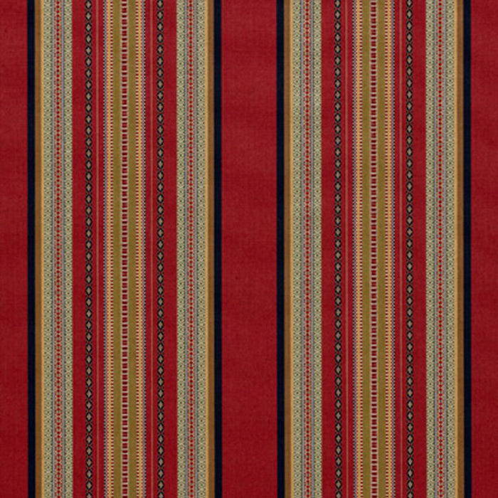 Schumacher Wellington Stripe Multi On Spice Fabric Sample 3322023