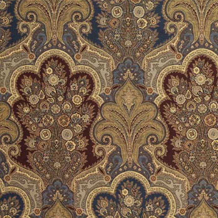 Schumacher New Castle Paisley Indigo Fabric Sample 3362044