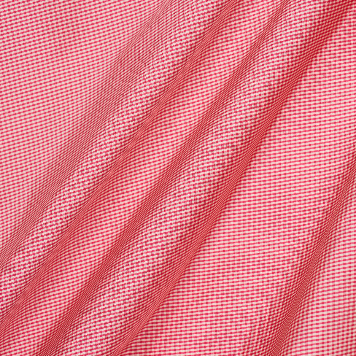 Schumacher Dalton Silk Gingham Cerise Fabric Sample 3449009