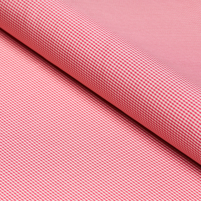 Schumacher Dalton Silk Gingham Cerise Fabric 3449009