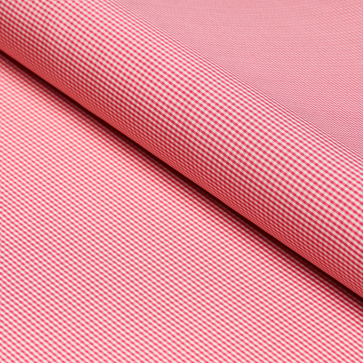 Schumacher Dalton Silk Gingham Cerise Fabric Sample 3449009