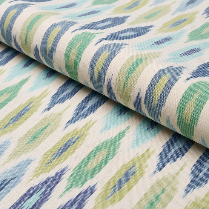 Schumacher Sunara Ikat Peacock Fabric 3471002