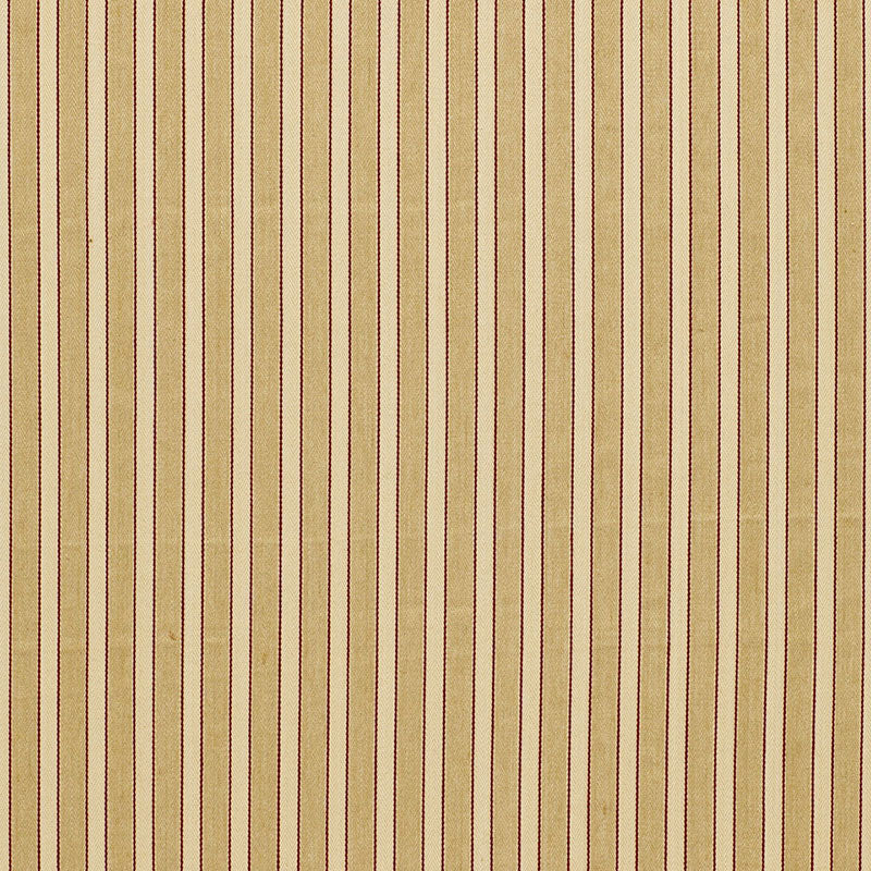 Schumacher Antique Ticking Stripe Sandalwood Fabric Sample 3475001