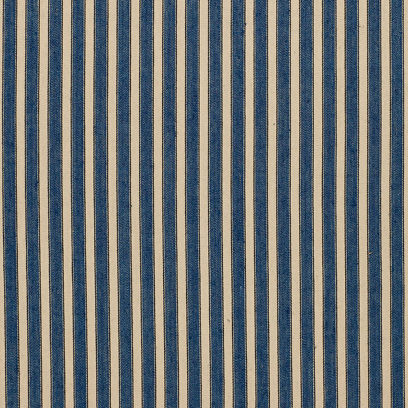 Schumacher Antique Ticking Stripe Denim Fabric 3475004