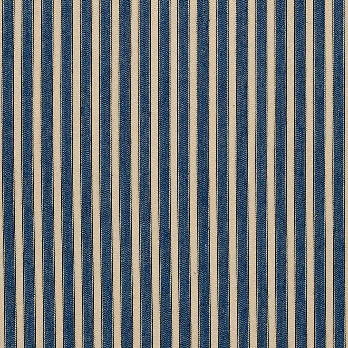 Schumacher Antique Ticking Stripe Denim Fabric Sample 3475004