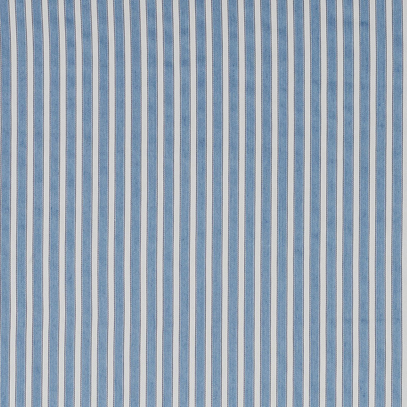 Schumacher Antique Ticking Stripe Bleu Fabric 3475008