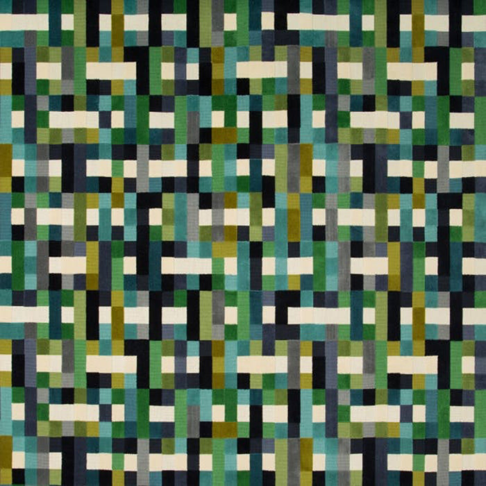 Kravet Couture Abstract Moment Peacock Fabric Sample 34916.315.0