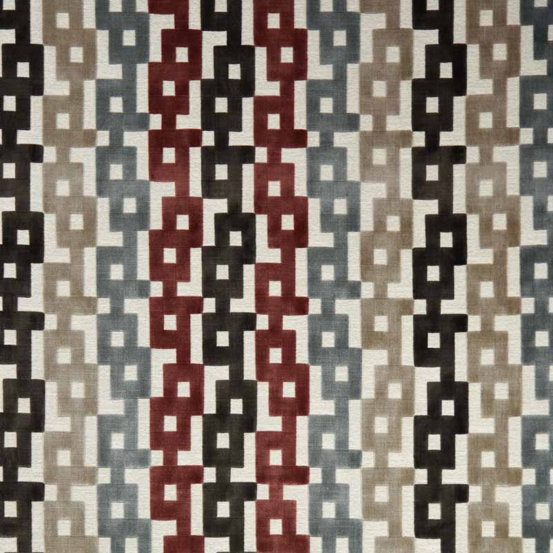 Kravet Couture Chain Velvet Paprika/Grey Fabric Sample 35856.921.0