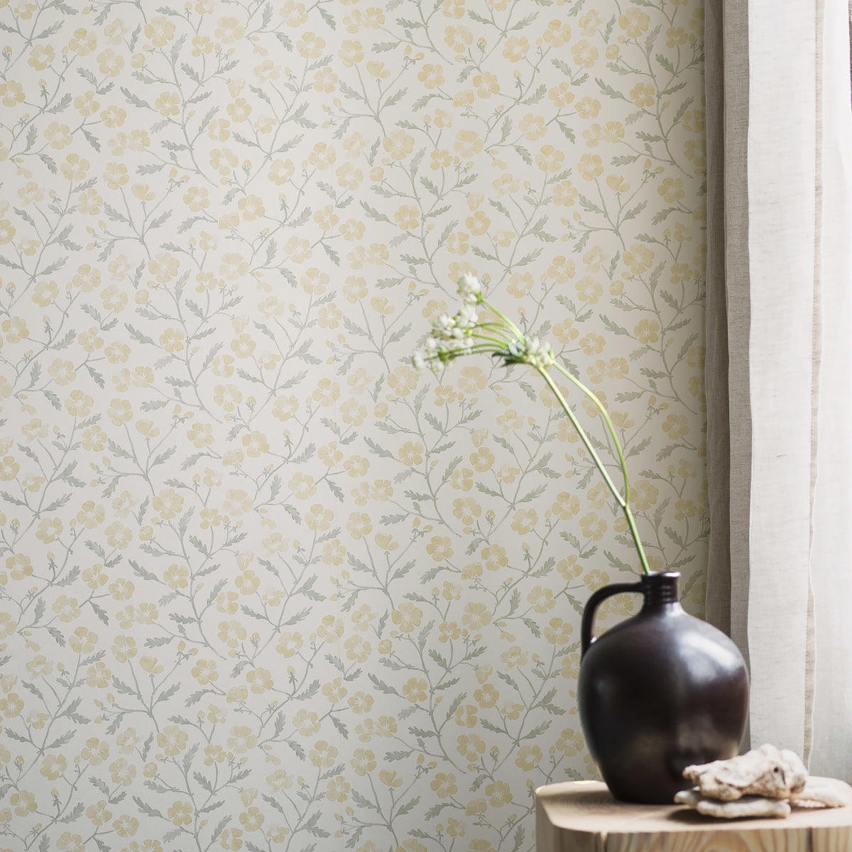 Schumacher Mira Yellow Wallpaper 3965