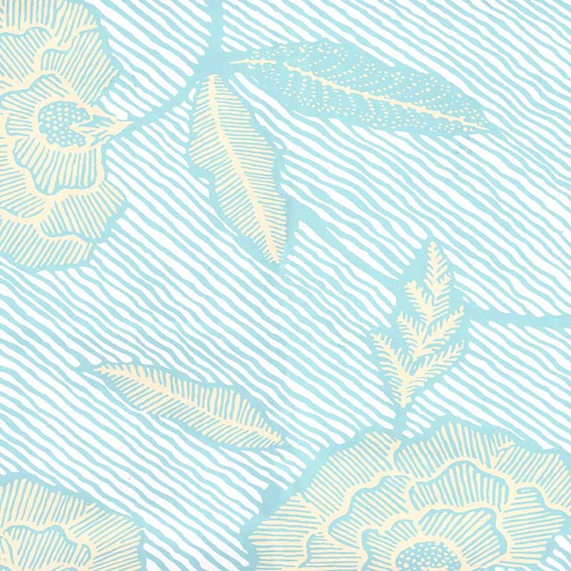 China Seas Flores Ii New Blue Cream Wallpaper 4060M-01WP