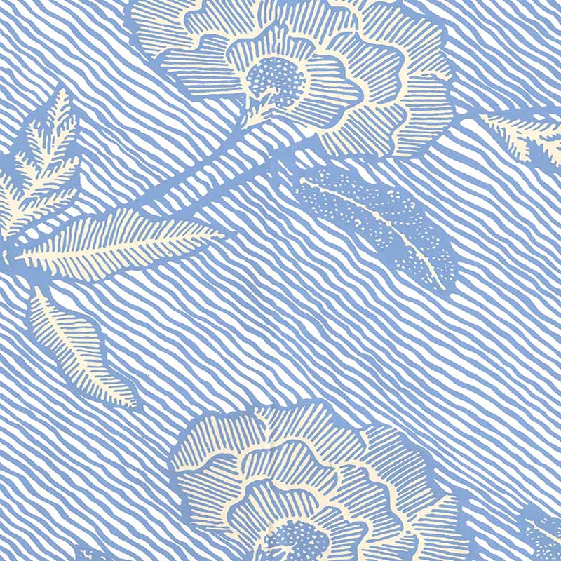 China Seas Flores Ii French Blue Cream Wallpaper 4060M-02WP