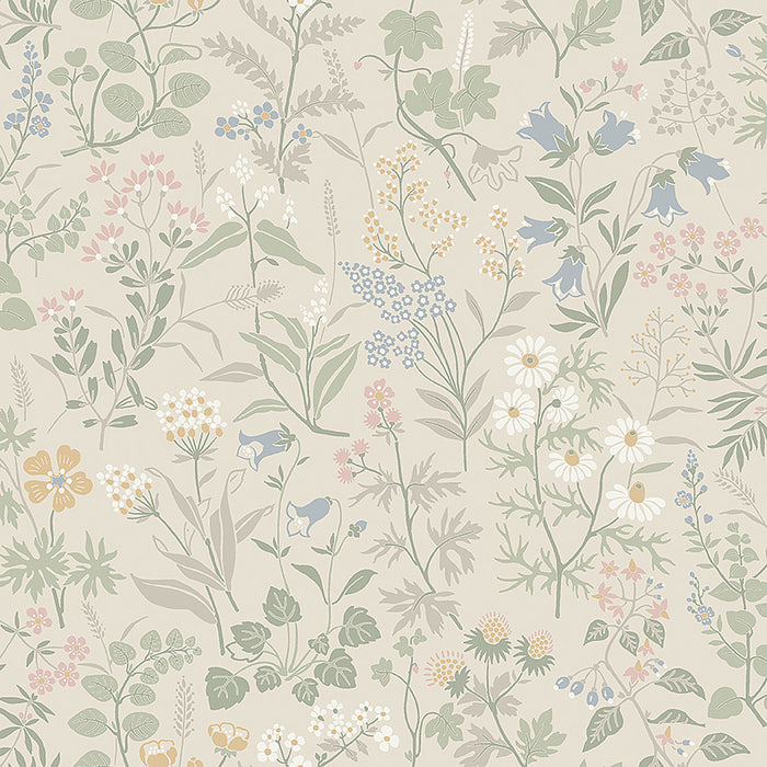 Schumacher Flora Sand Wallpaper Sample 4179