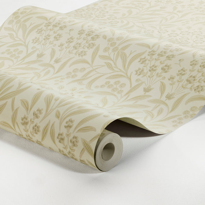 Schumacher Kryddhyllan Ivory Wallpaper Sample 4185