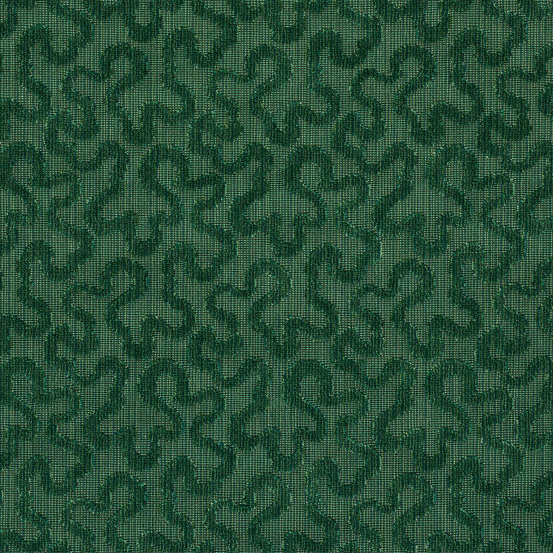 Schumacher Vermicelli Velvet Emerald Fabric Sample 43278