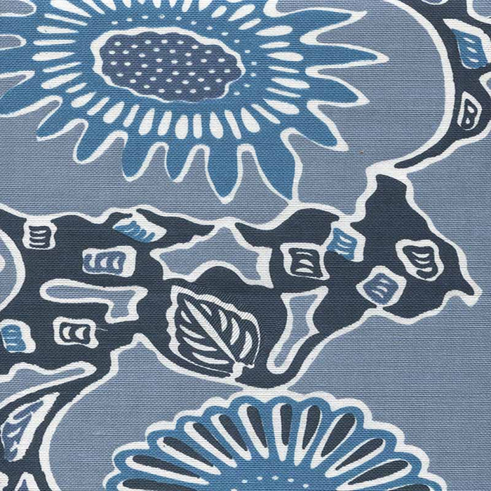 China Seas Flora Print Navy Fabric 441C-03