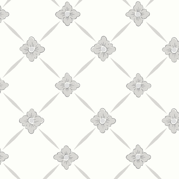 Schumacher Linne Grey And Silver Wallpaper 4505