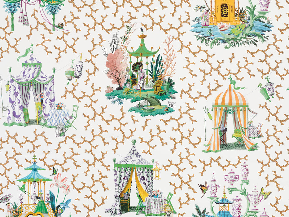 Pierre Frey Les Folies Brun Wallpaper Sample FP758002