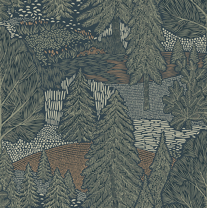 Schumacher Northern Forest Spruce Wallpaper 4701