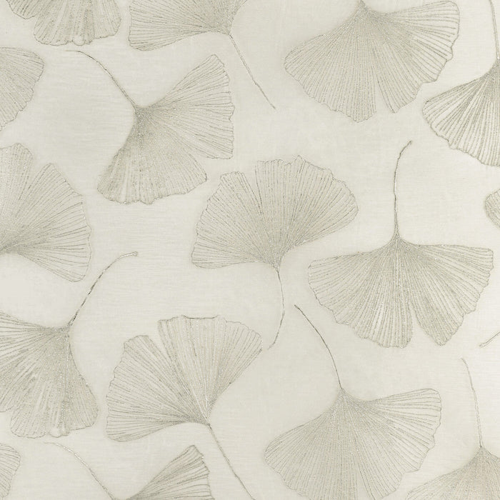 Kravet Couture Gingko Leaf Platinum Fabric Sample 4949.1101.0