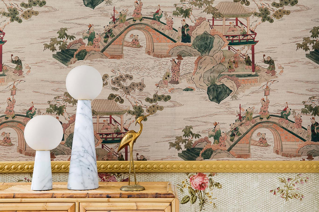 Braquenie Fleurs Anciennes Beige Wallpaper BP340001